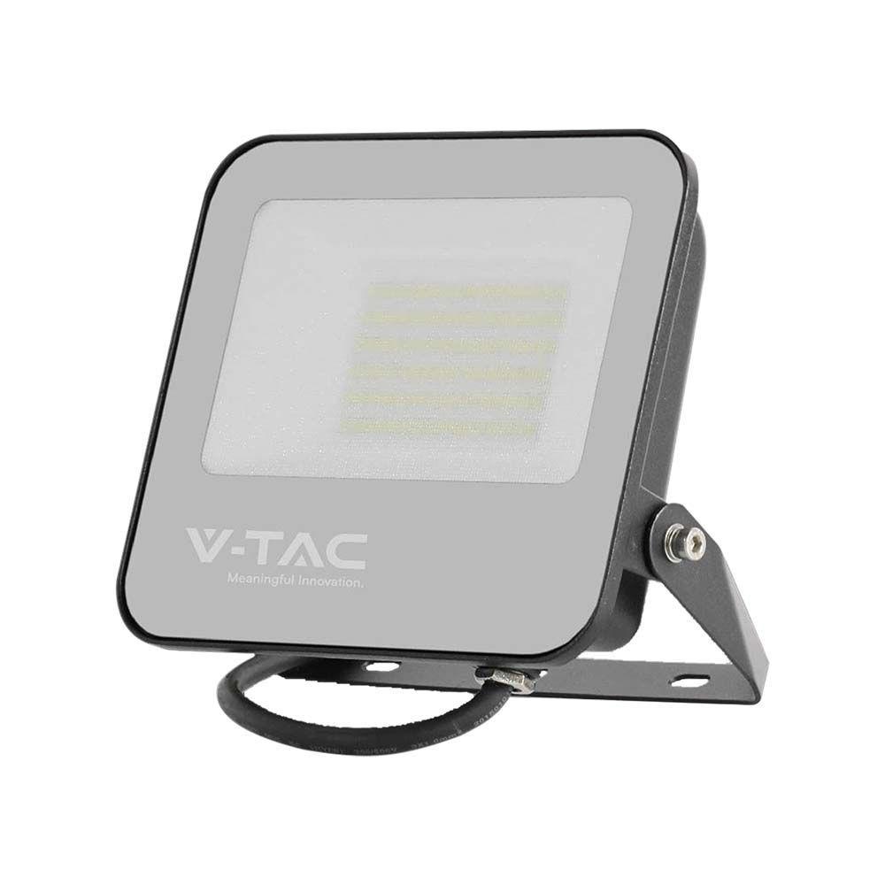 VT-4456 50W LED FLOODLIGHT 6500K BLACK BODY GREY GLASS 185LM/W