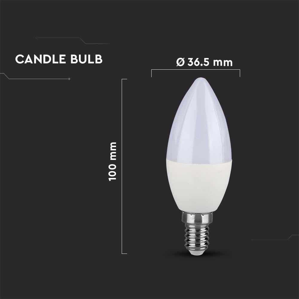 VT-293D 5.5W LED CANDLE BULB SAMSUNG CHIP 6500K E14 DIMMABLE