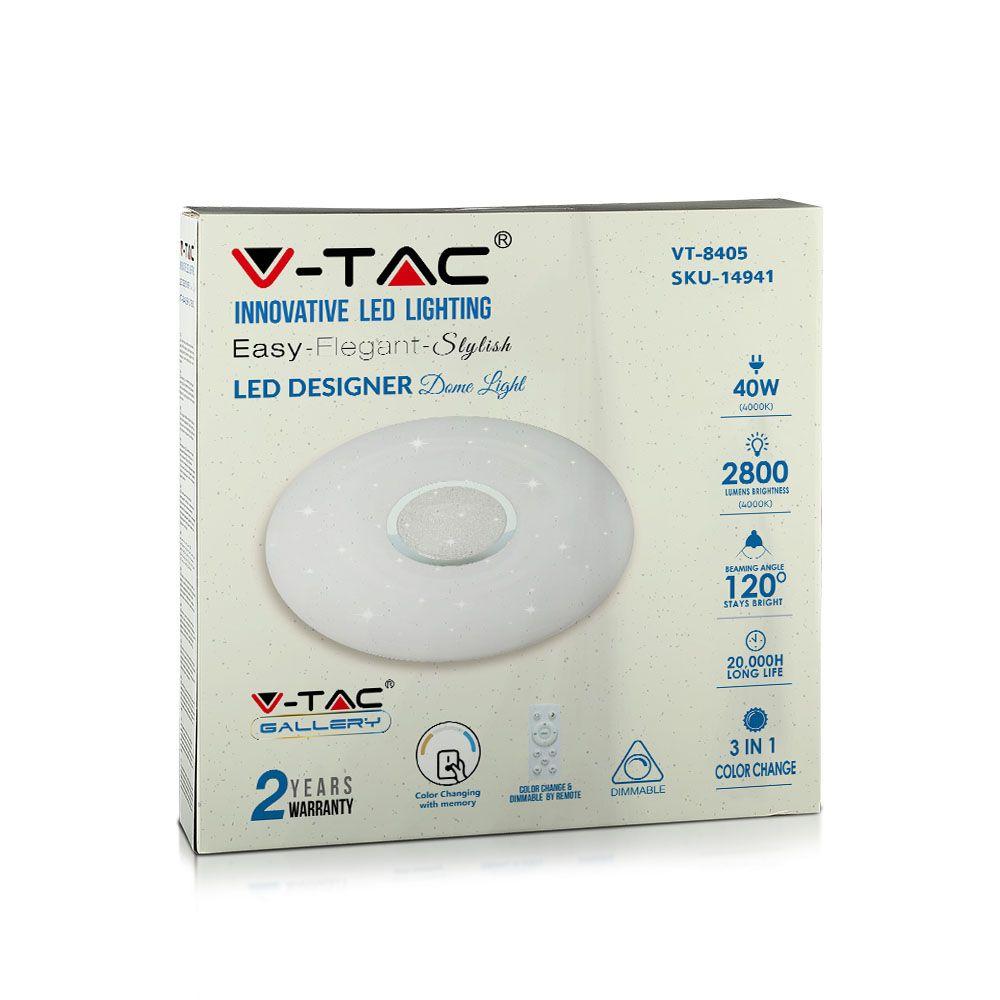 VT-8405 LED 20W/40W/20W DOMELIGHT-REMOTE CONTROL-CCT CHANGING-DIMMABLE-ROUND