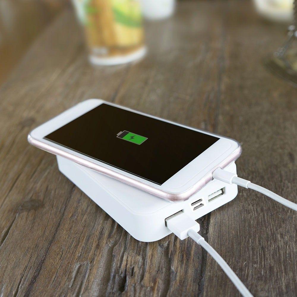 Power Bank, 3.7V, 10000mAh/37wh, 5V, Biały, VTAC, SKU 8851