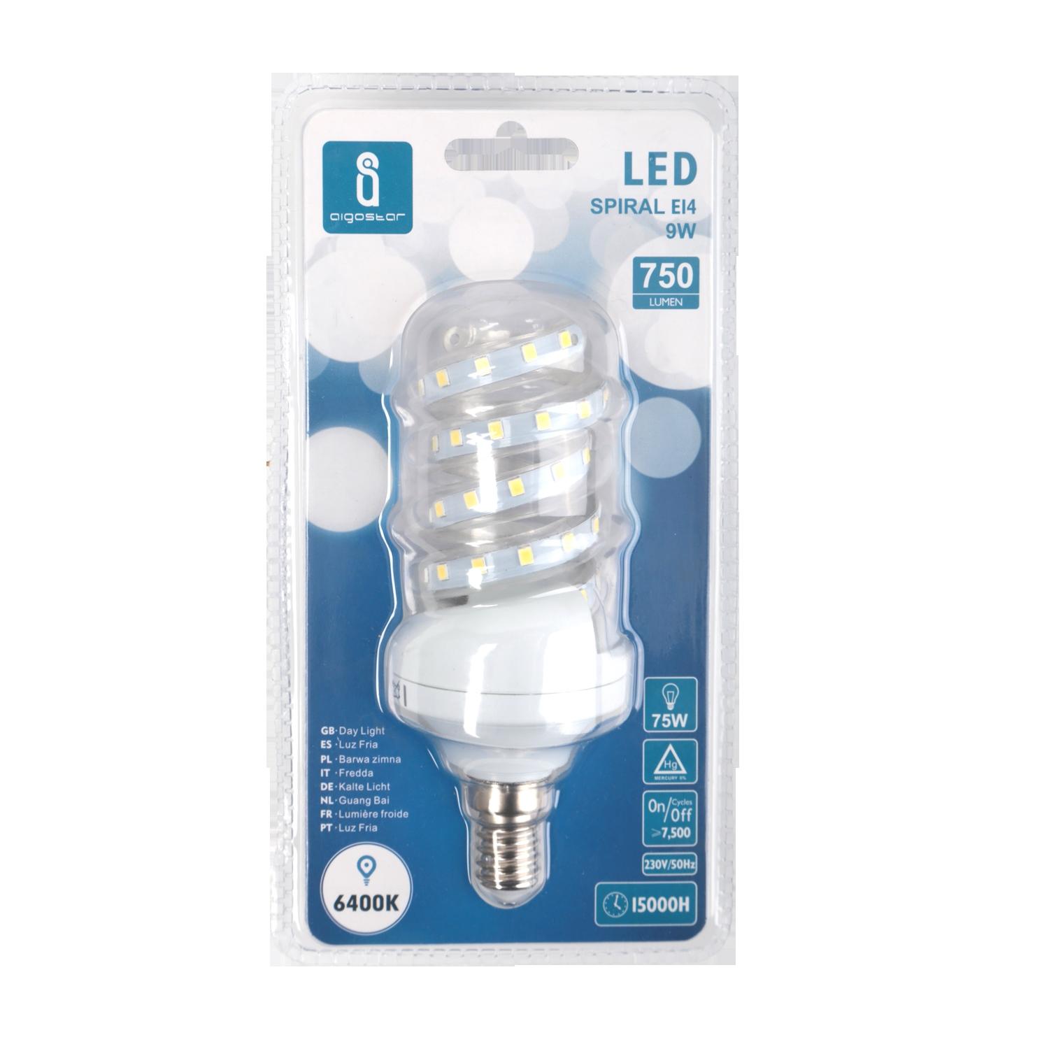 LED E14 9W Spiral tube