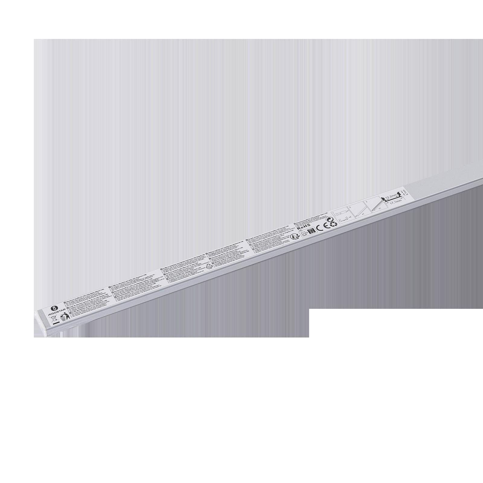 Surface-mounted LED strip channel, 1m, silver