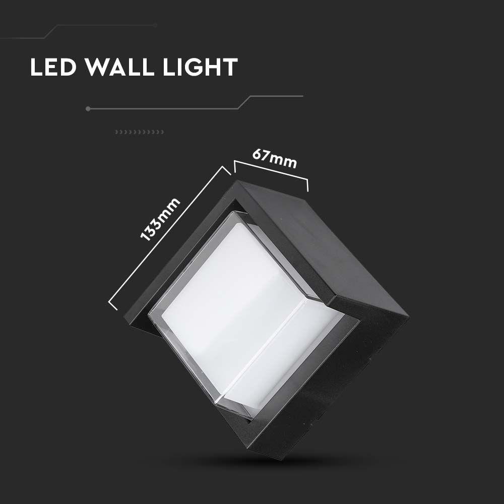 VT-831 7W LED WALL LIGHT CAP COVER 3000K BLACK SQUARE