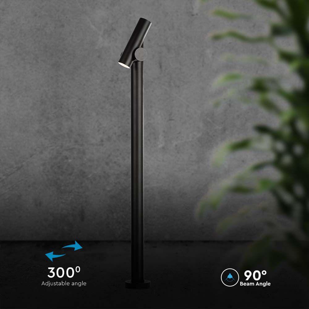 VT-1187 BOLLARD GARDEN LIGHT (129X159X1000mm) LED MODULE 600LM 3000K BLACK BODY IP44