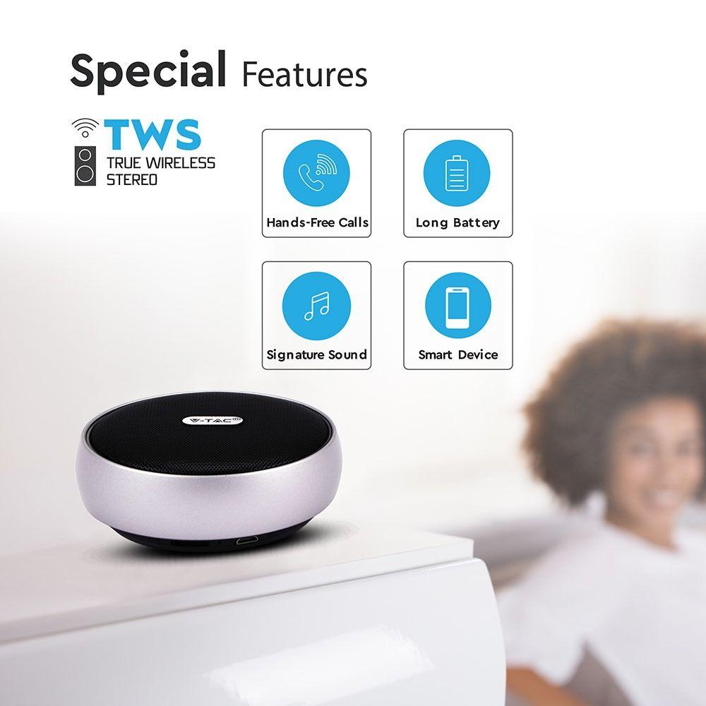 VT-6211 PORTABLE BLUETOOTH SPEAKER TWS FUNCTION-800mah BATTERY-GREY