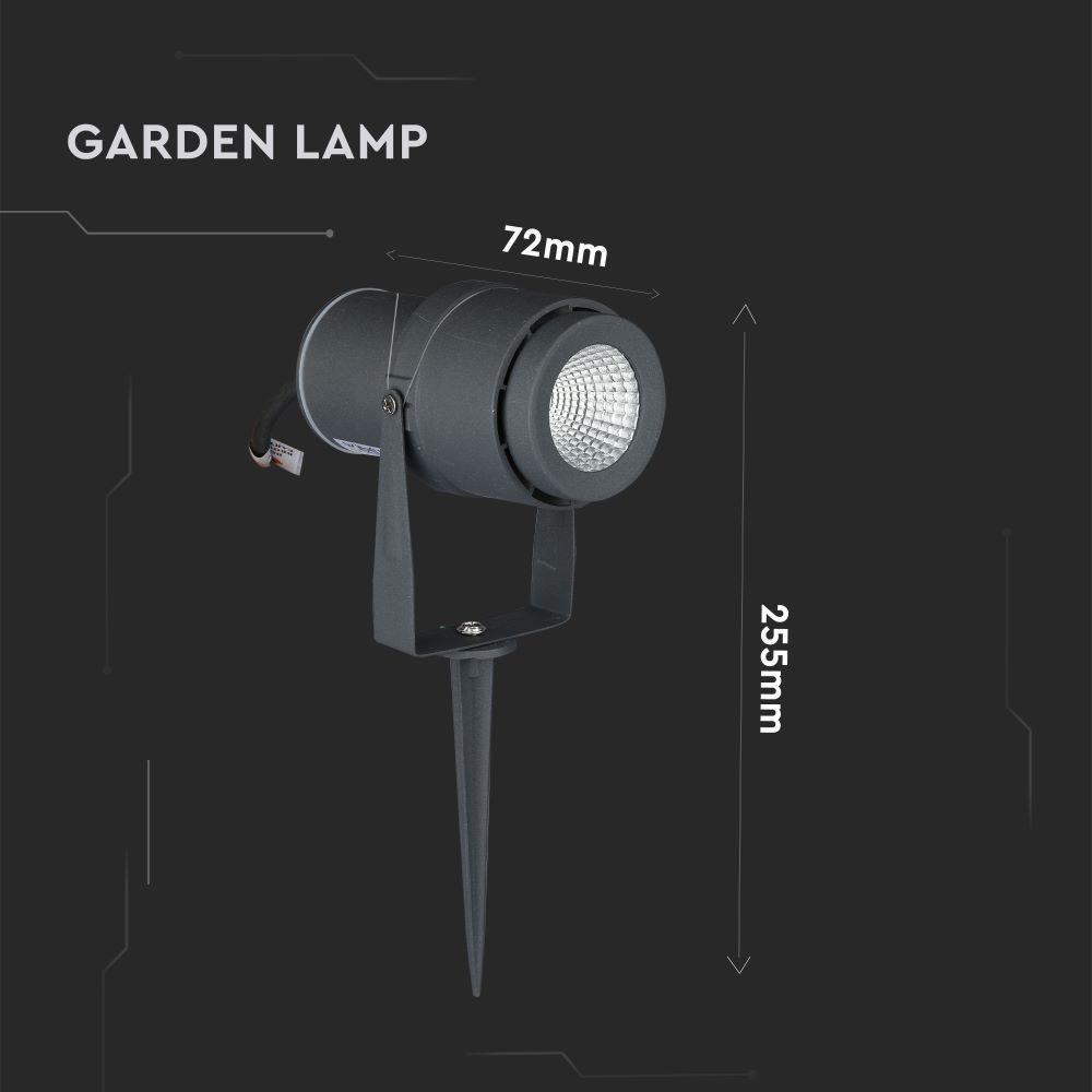 VT-857 12W LED GARDEN LAMP 3000K GREY BODY