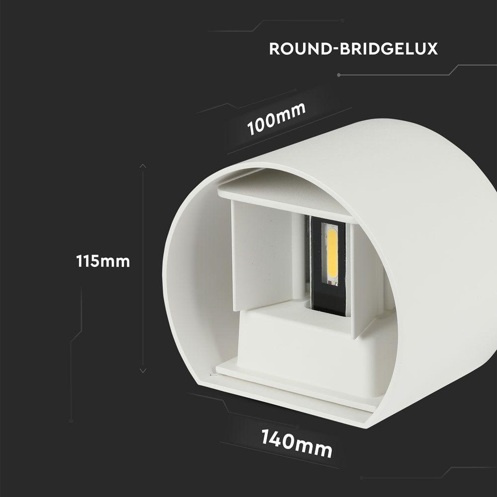 6W Kinkiet walec LED, CHIP BRIDGELUX, Barwa:3000K, Biały, VTAC, SKU 217082