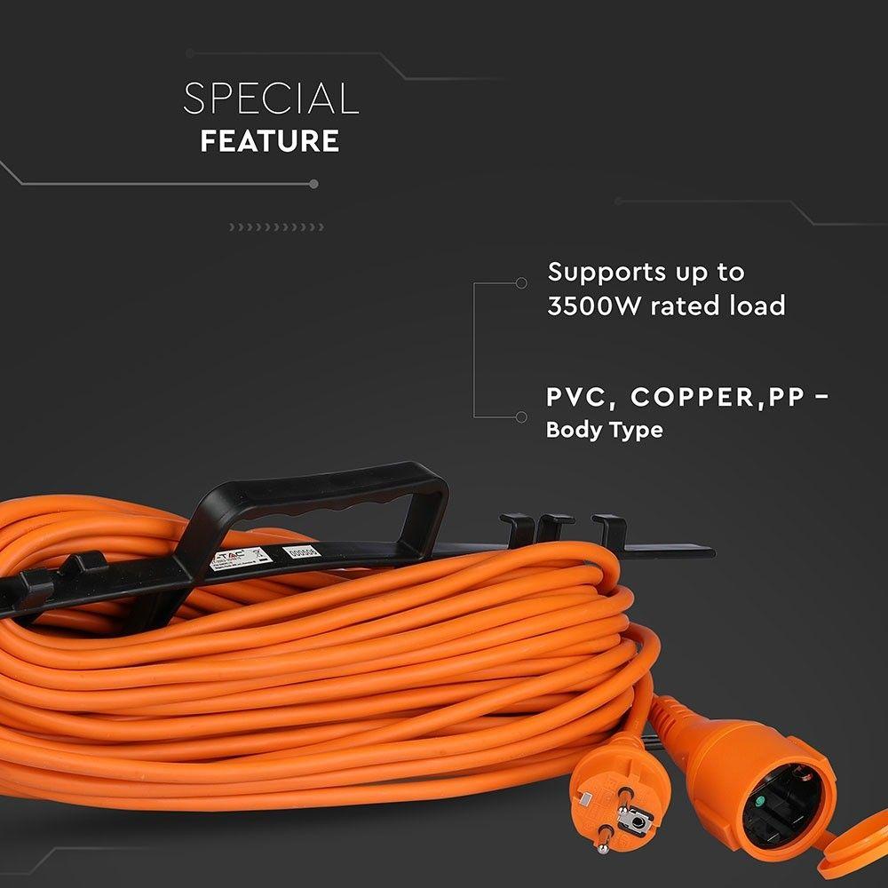 Garden extension cable 1 GN. 16A, 3x1.5 X 30M, Orange, VTAC, SKU 8815