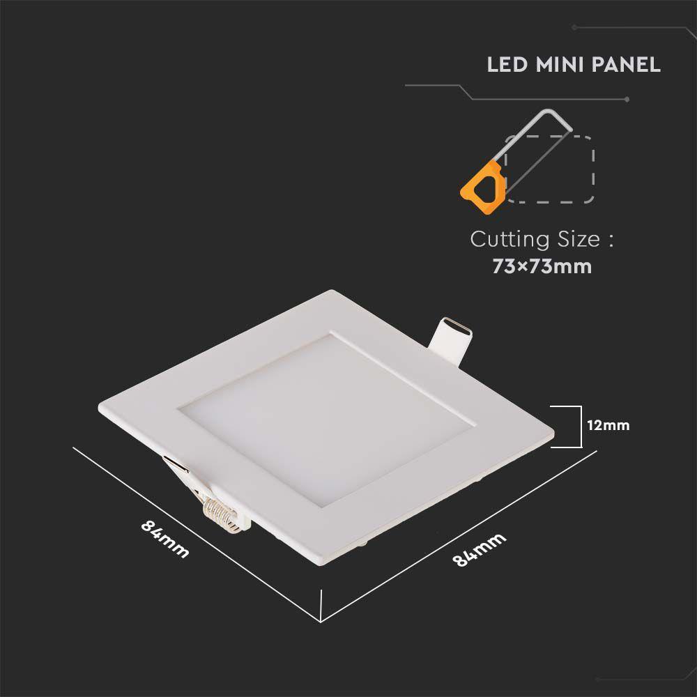 VT-307 3W LED PANEL LIGHT 2700K SQUARE