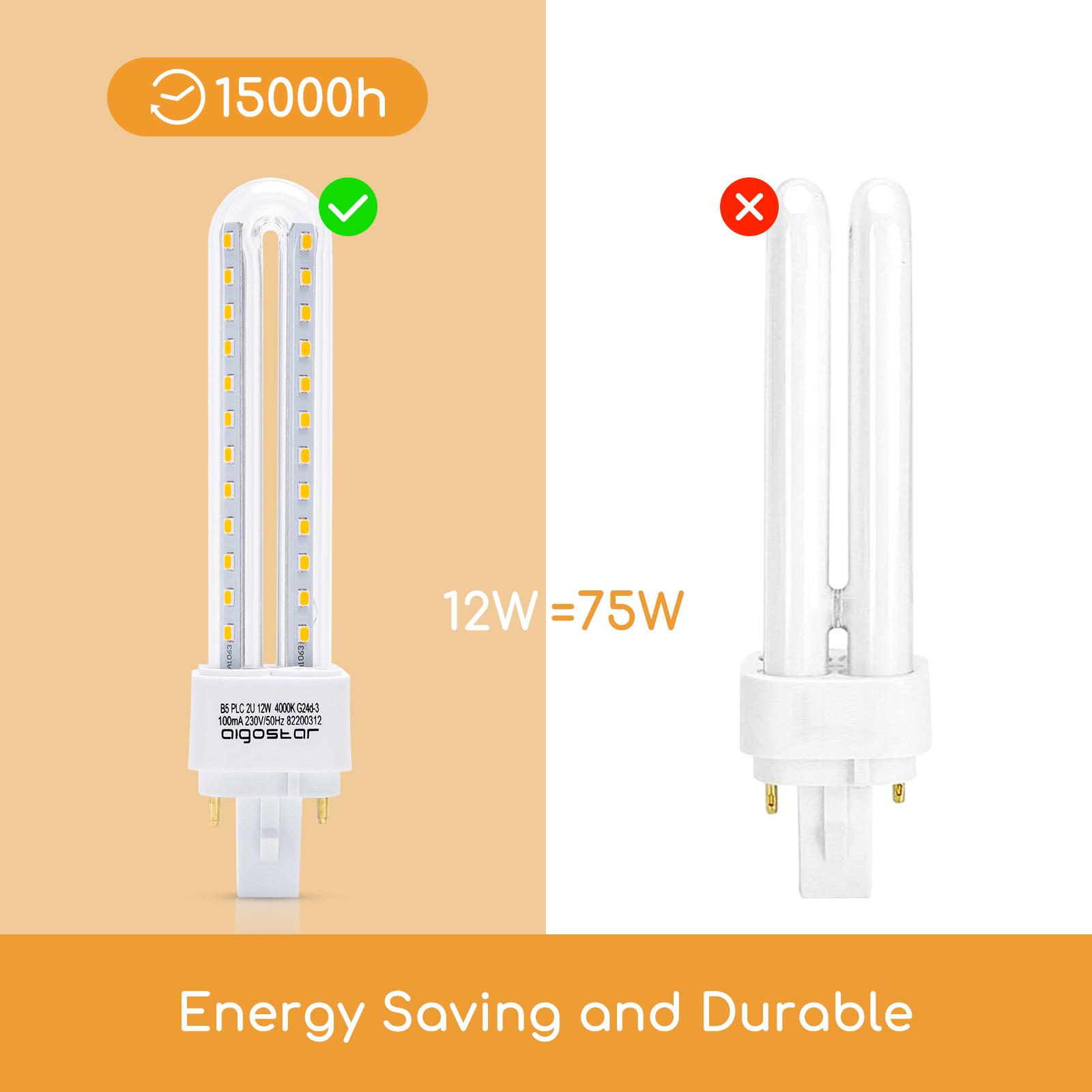 Tuba LED PLC 2U 12W(12W,G24d-3,4000K)