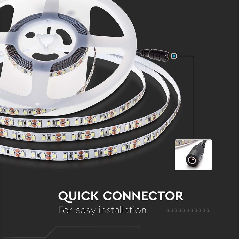 VT-2835 120 8W/M LED STRIP LIGHT 4000K IP20 24V DOUBLE PCB (10M/ROLL)(PRICE PER M)