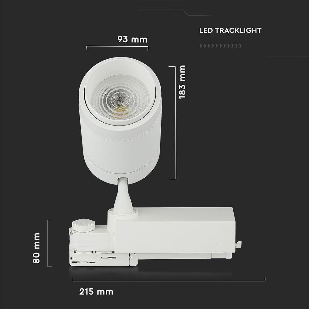 35W Lampa LED na szynoprzewód , Sterowanie: Bluetooth, Barwa: 3w1, Biały, VTAC, SKU 1458