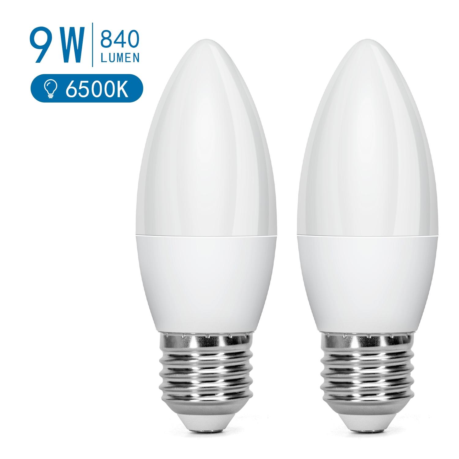 LED E27 9W C37 2pcs