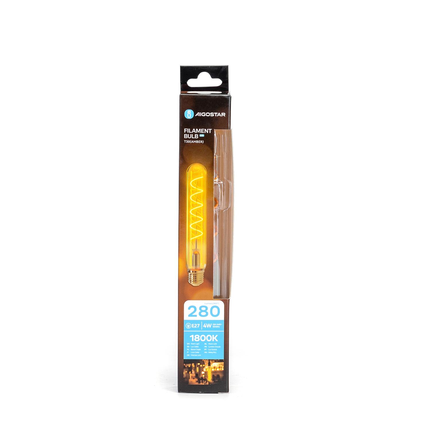 LED Filament Bulb (Amber) T30 E27 4W