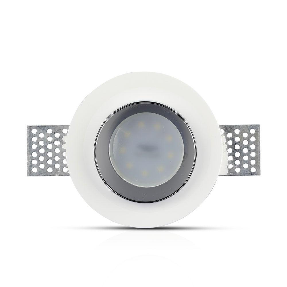 VT-866 GU10 WHITE GYPSUM (RECESSED) WITH CHROME METAL -ROUND