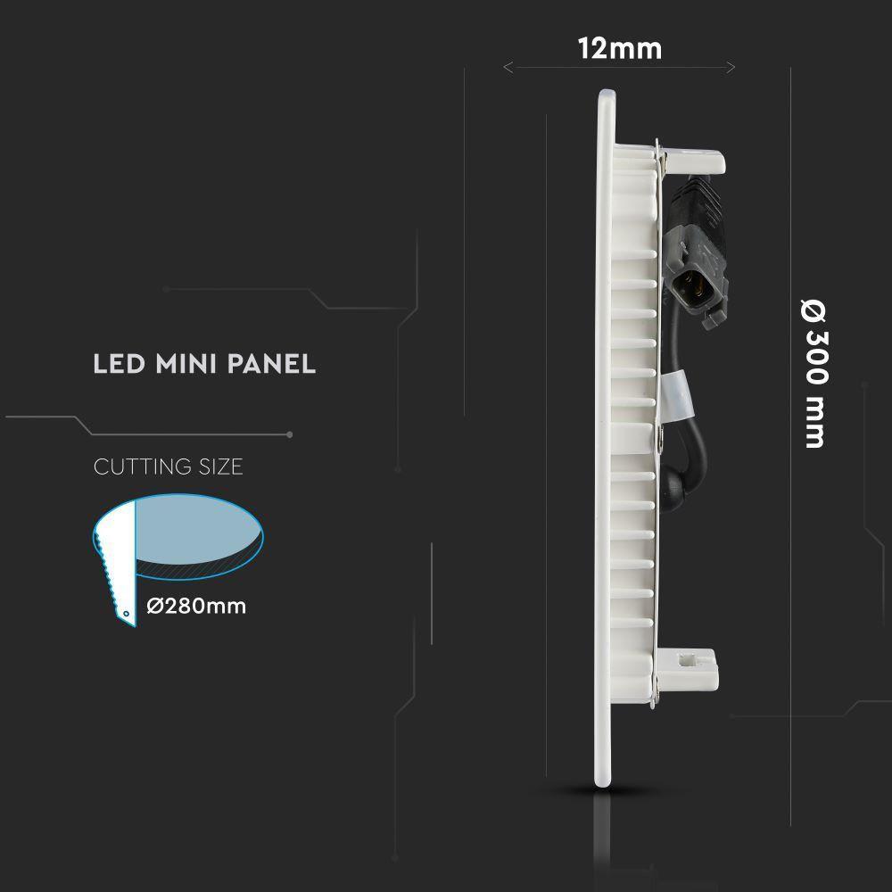 24W Panel LED, Chip SAMSUNG, Barwa:6400K, Okrągły, VTAC, SKU 726