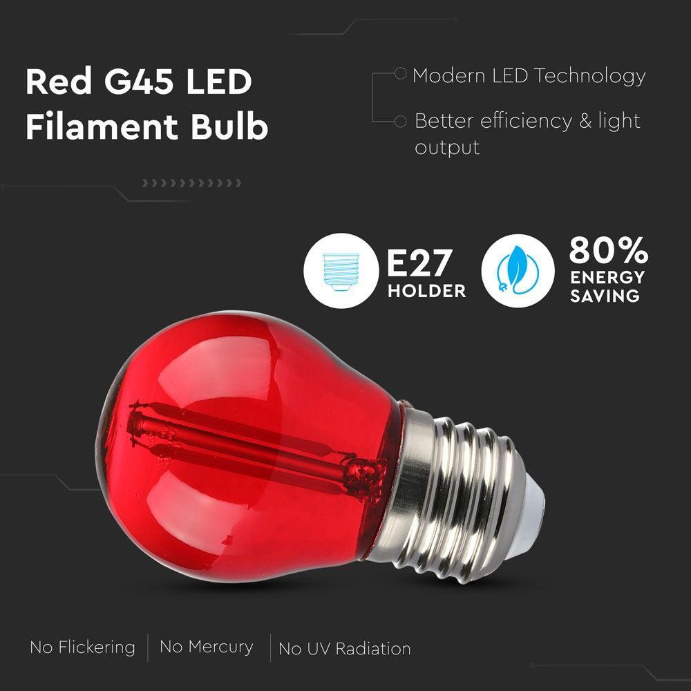 VT-2132 2W G45 LED RED COLOR FILAMENT BULB E27