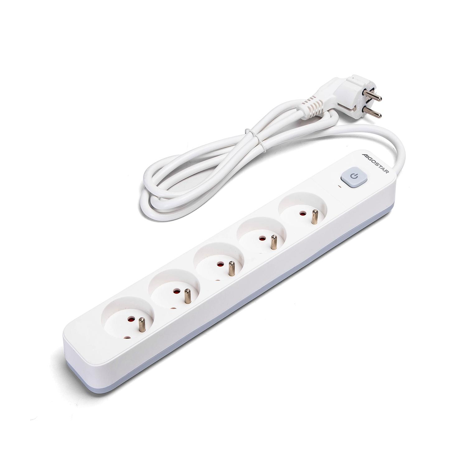 Power strips 5-way 1.5m H05VV-F 3G1.0m㎡ White and Gray