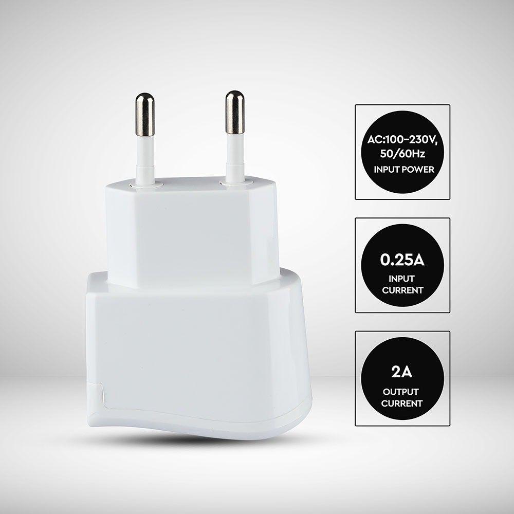 VT-1024 USB TRAVEL ADAPTOR WITH DOUBLE BLISTER PACKAGE-WHITE