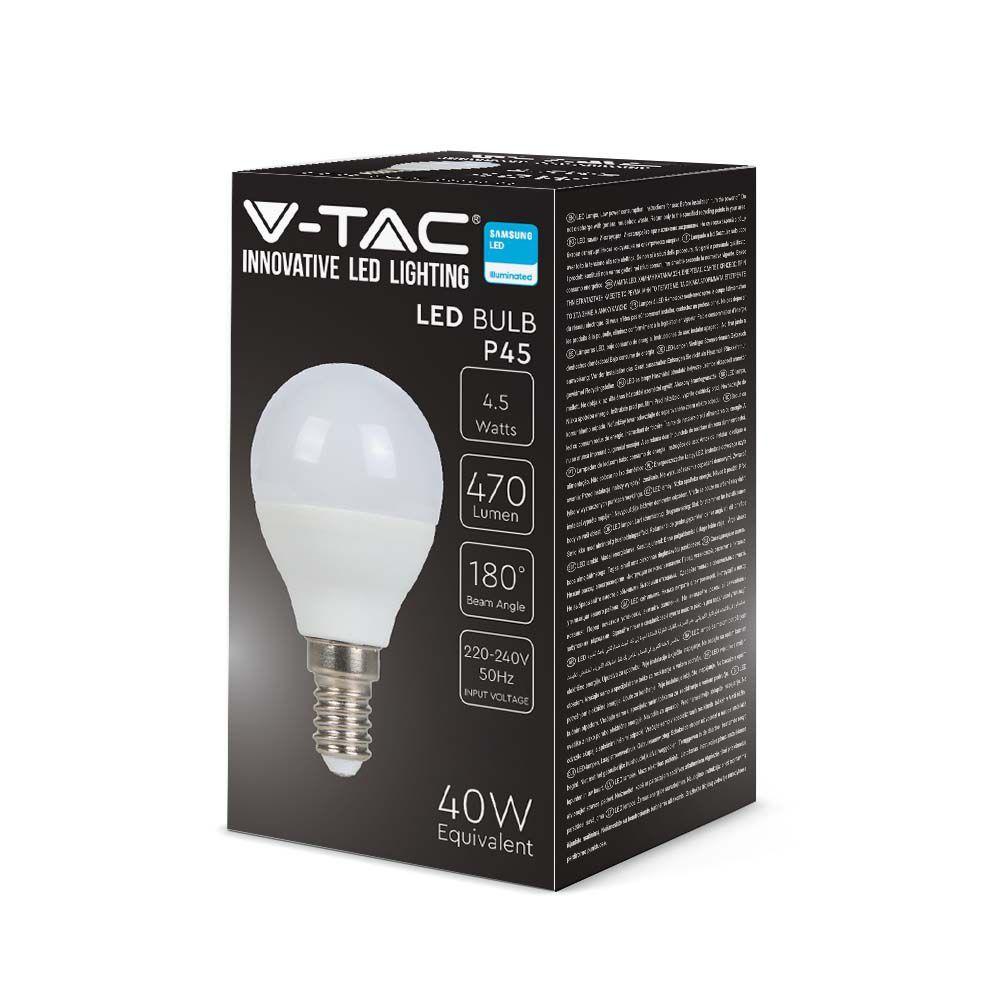 VT-236 4.5W P45 PLASTIC BULB SAMSUNG CHIP 3000K E14