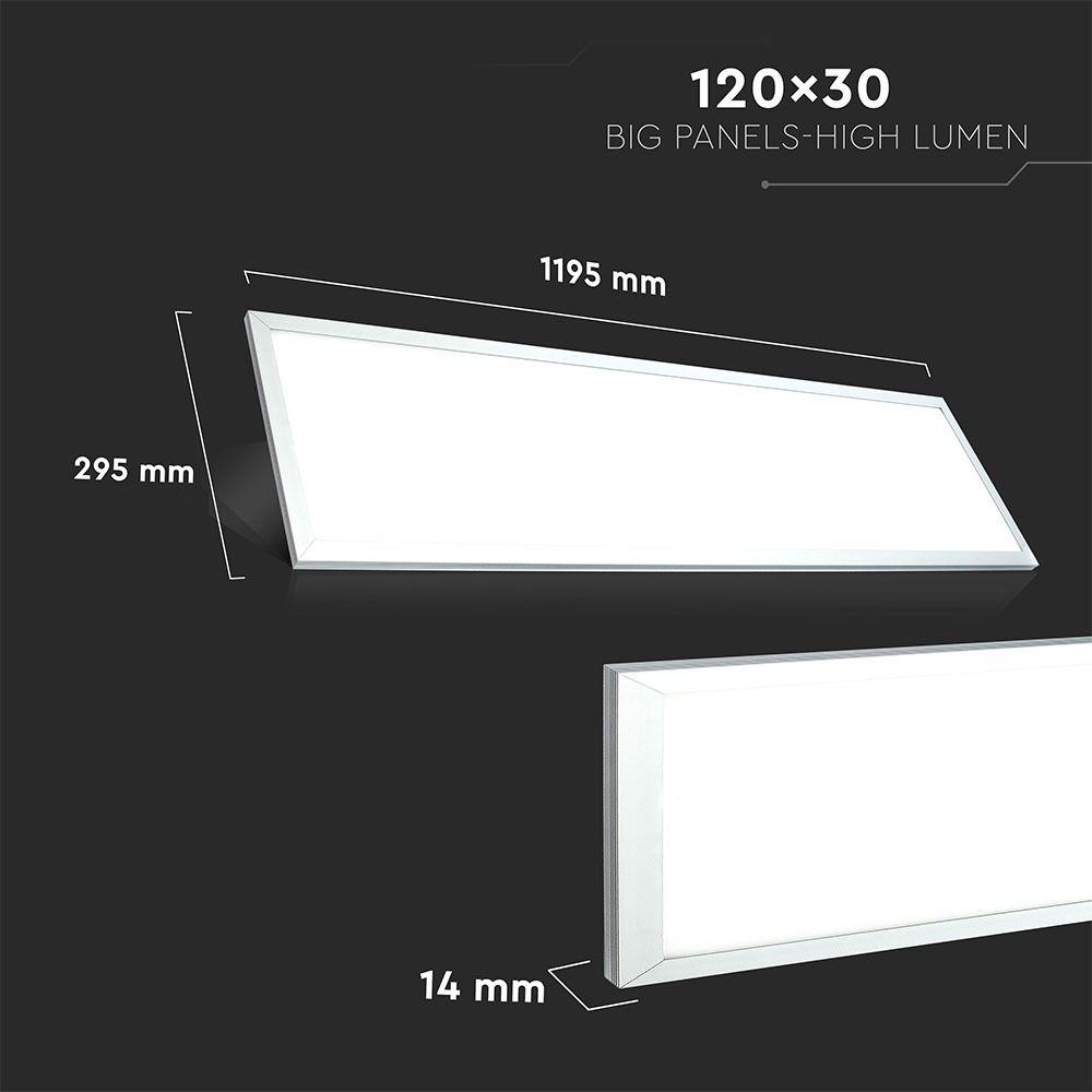 29W Panel LED 1200x300mm, Barwa:6400K, HIGH LUMEN, Opakowanie: 6szt., VTAC, SKU 6258