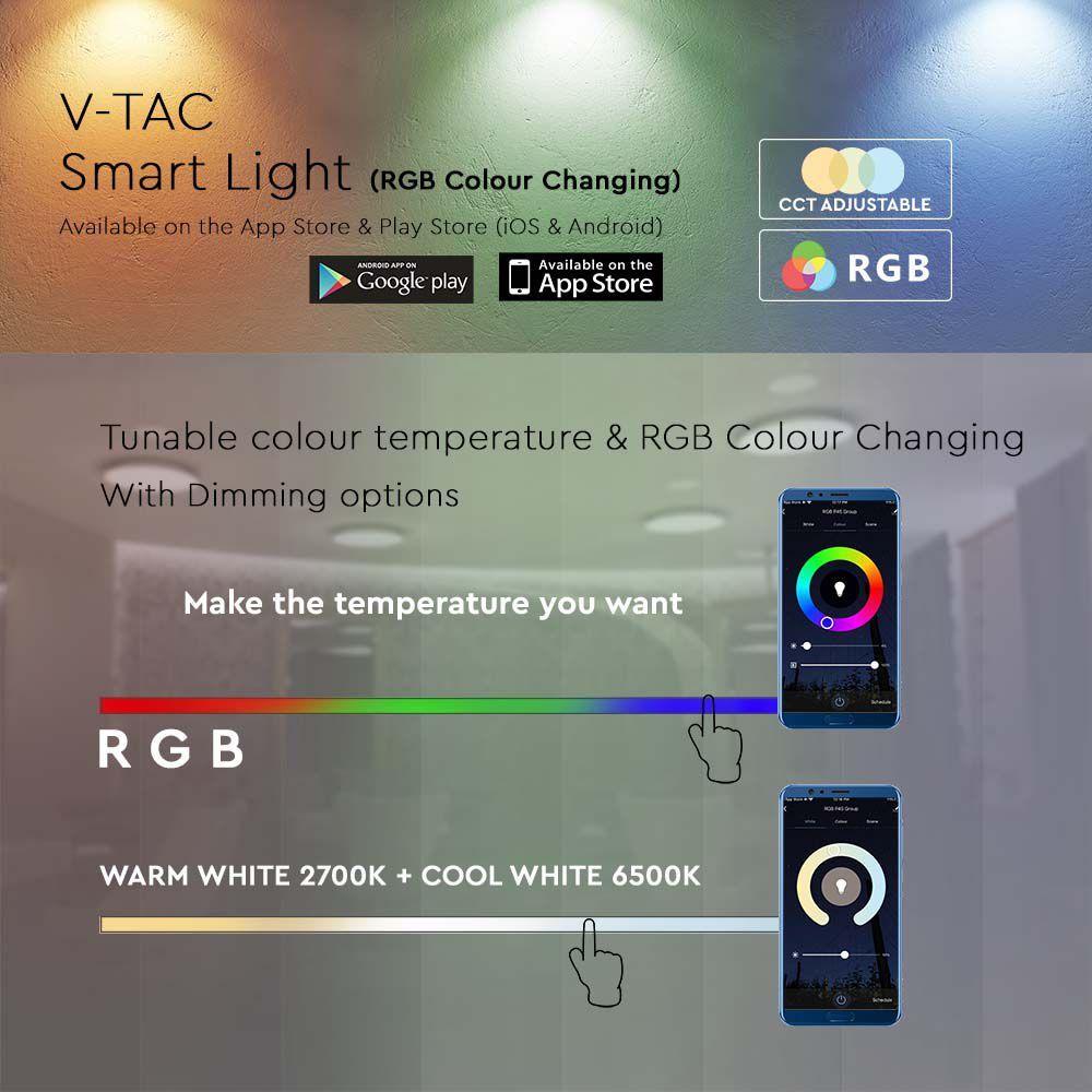 VT-5184 24W LED DOMELIGHT COMPATIBLE WITH AMAZON ALEXA & GOOGLE HOME RGB+WW+CW STAR COVER