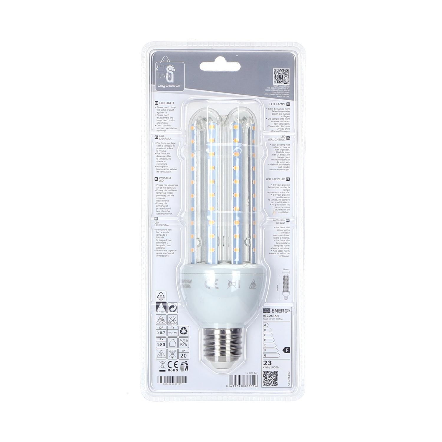 LED E27 23W U-tube