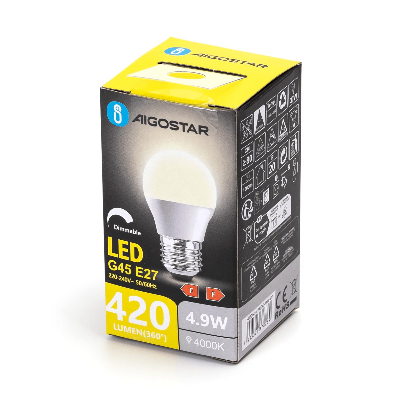 Ściemnialna żarówka LED G45 E27 4,9W 4000K