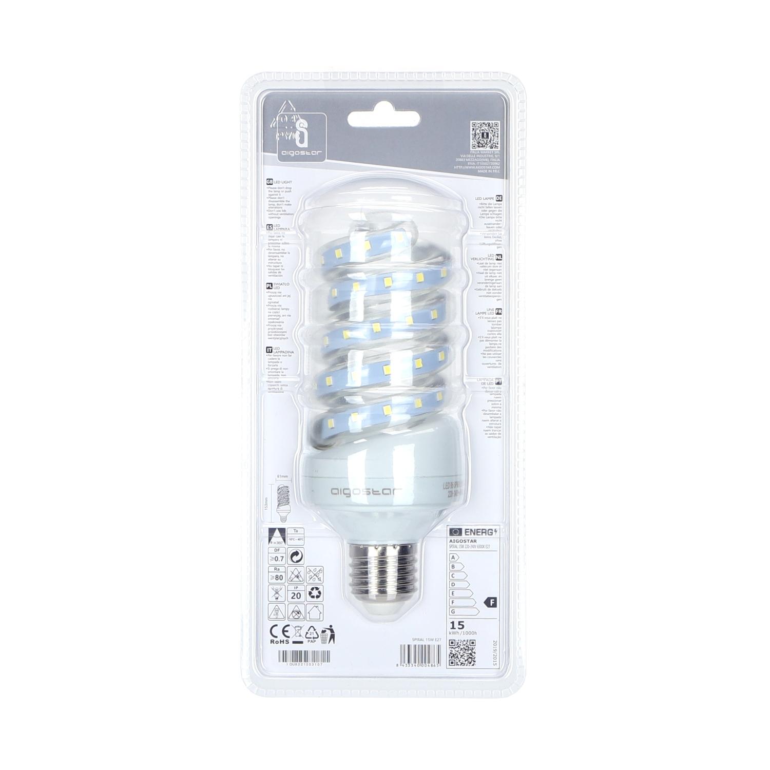 LED E27 15W Spiral tube