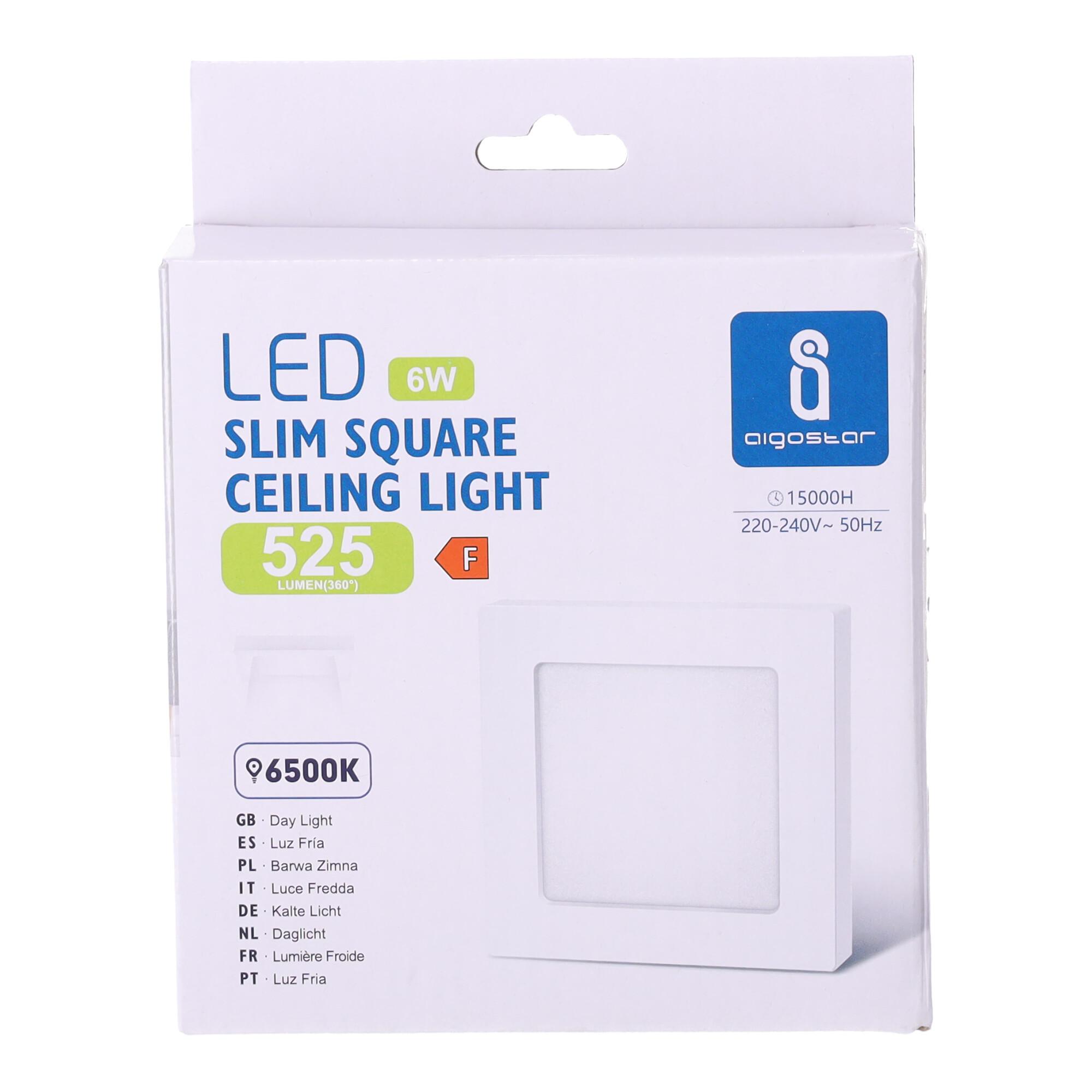 E6 LED  Surface-mounted Square Downlight 6W White Light