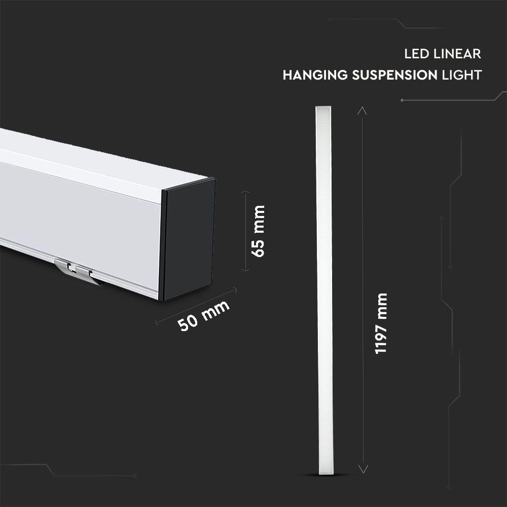 VT-7-43 40W LED LINEAR HANGING SUSPENSION LIGHT SAMSUNG CHIP 4000K WHITE BODY