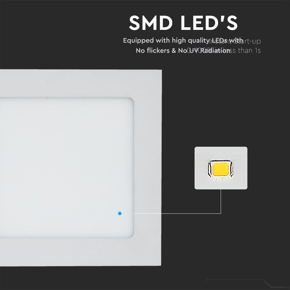 12W Panel LED, Barwa:3000K, Kwadratowa, VTAC, SKU 4866