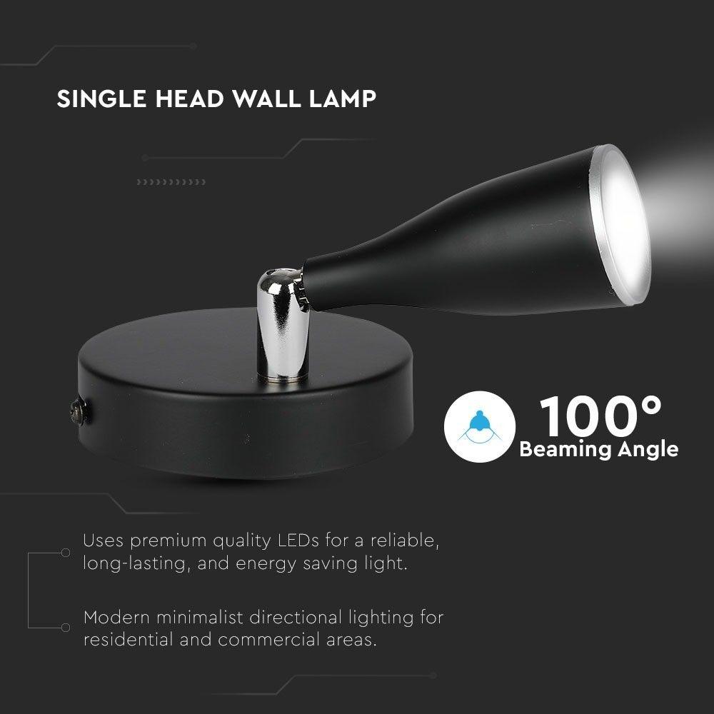 VT-805 4.5W LED WALL LIGHT(1 HEAD) 3000K BLACK