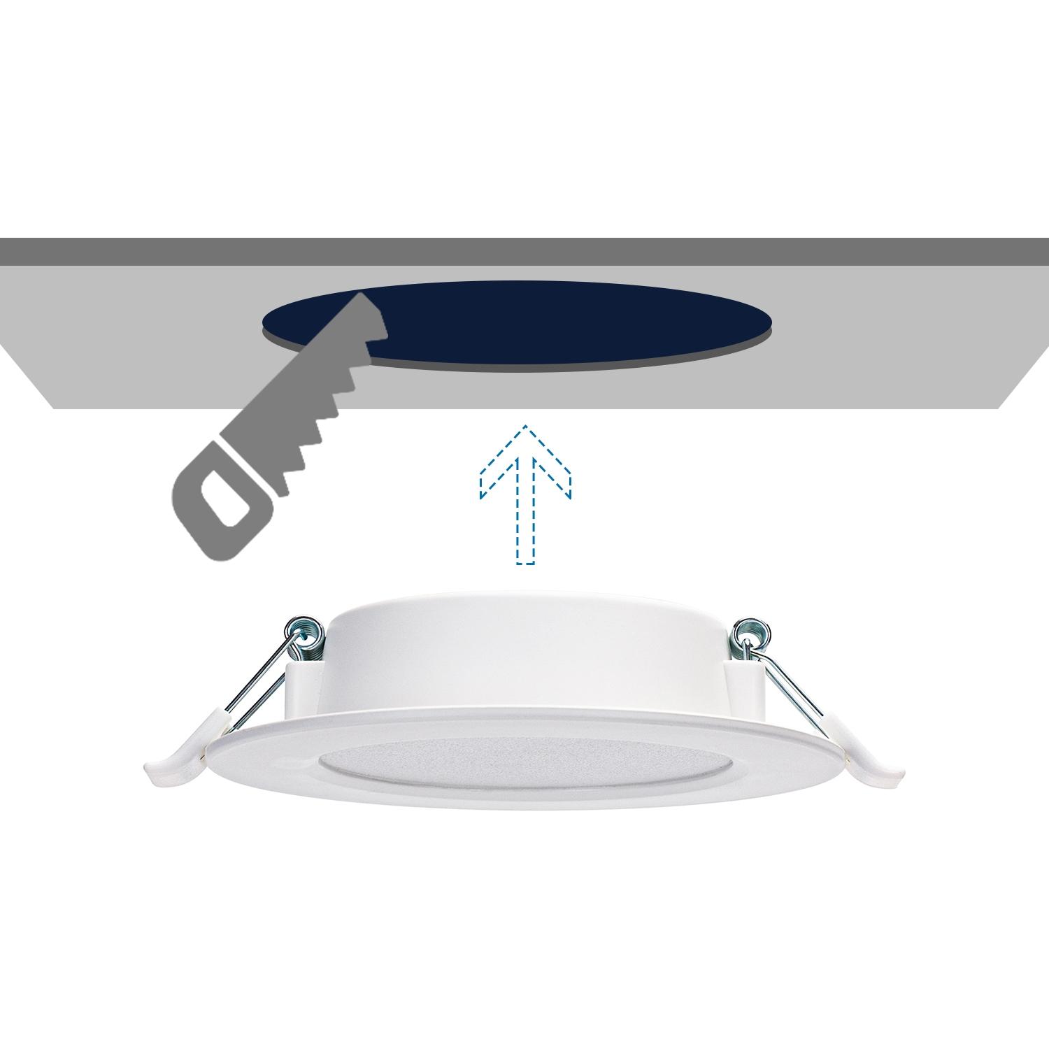 E6 LED  Flush-mounted Round Downlight 6W Natural Light