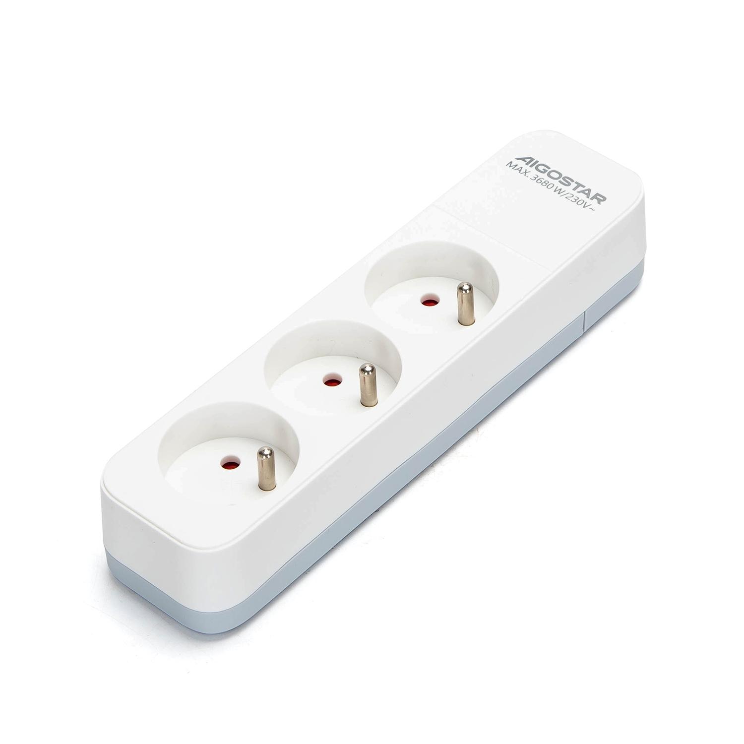 Power strips 3-way White and Gray