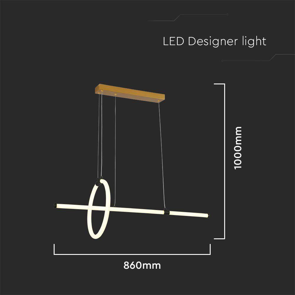 Dekoracyjna Lampa Wisząca LED,  Barwa: 3000K, Obudowa: Czarna     , VTAC, SKU 8022