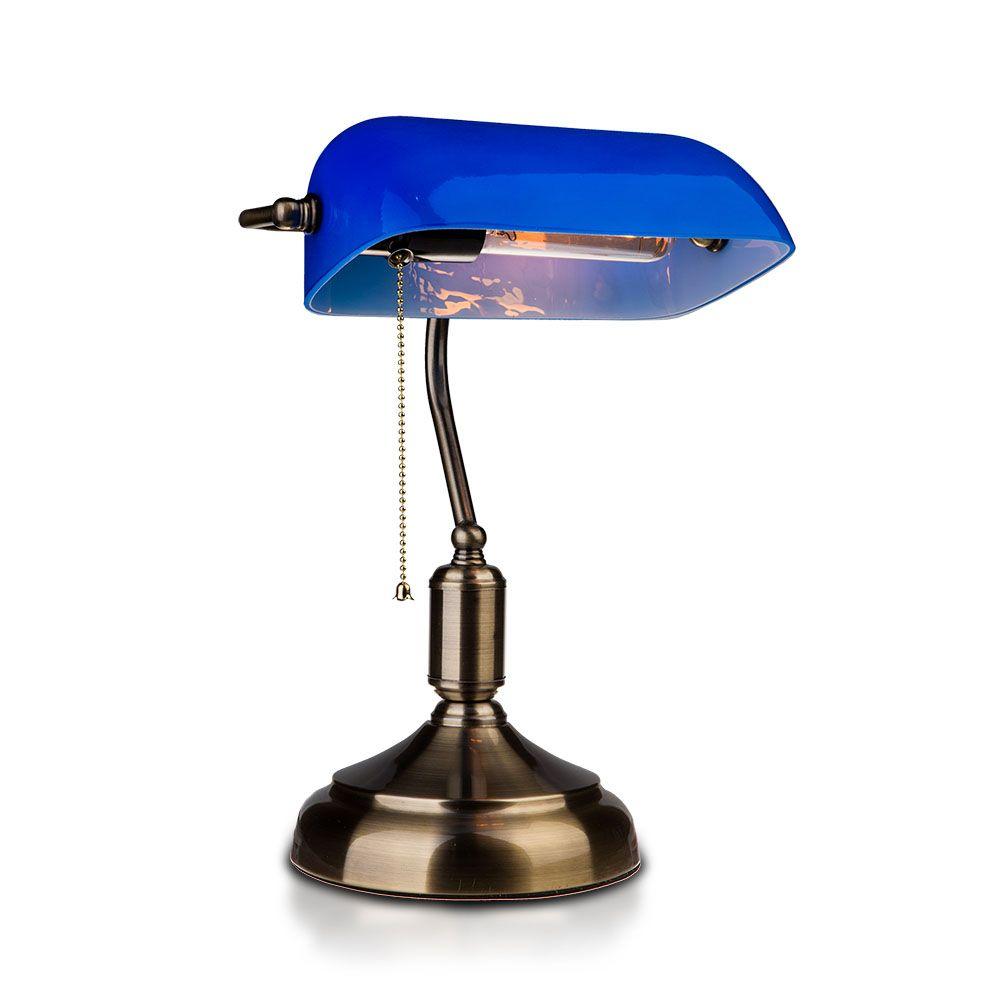 VT-7151 BANKER BAKELITE TABLE LAMP WITH E27 HOLDER-BLUE