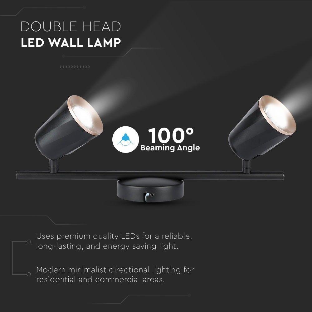 VT-812 12W LED WALL LIGHT(2 HEAD) 4000K BLACK