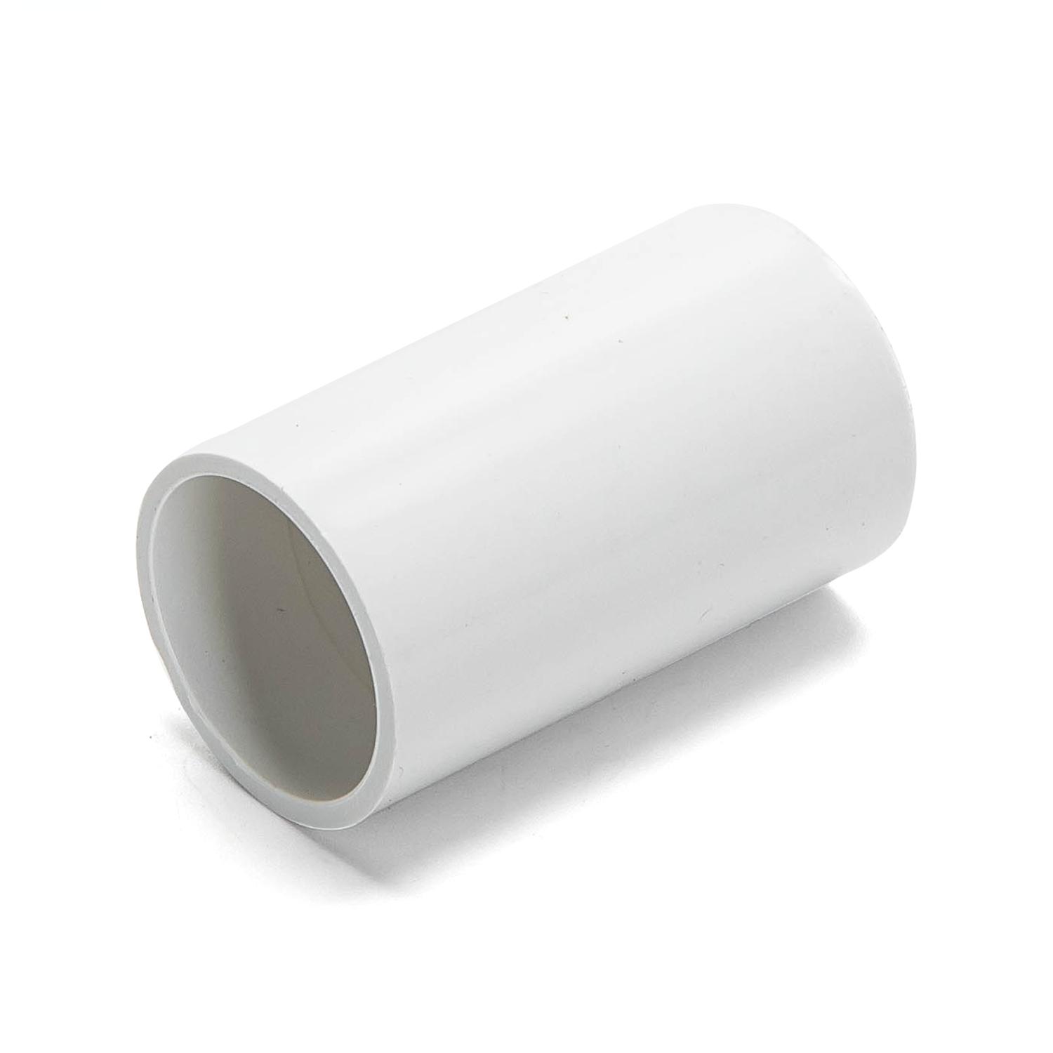 PVC Round Wire Duct Connector White 25mm 4PCS