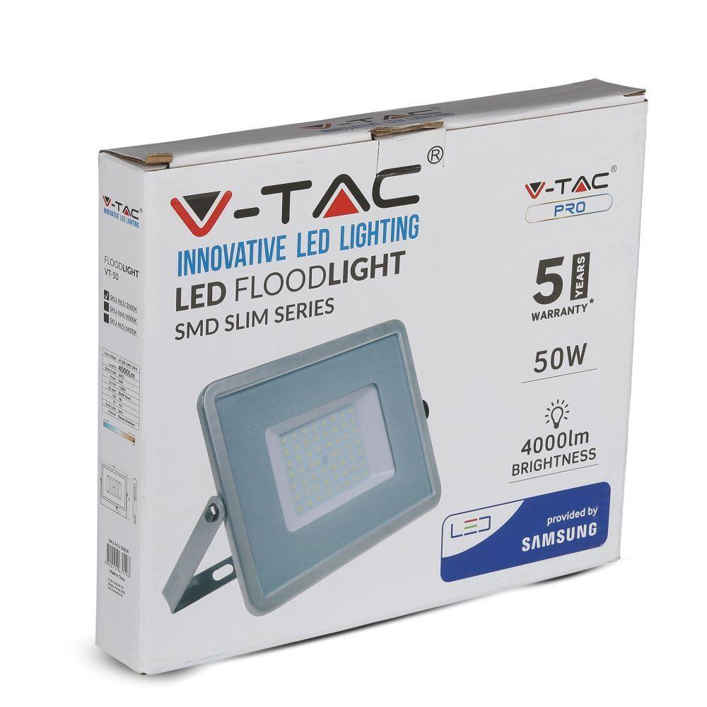 VT-50 50W SMD FLOODLIGHT SAMSUNG CHIP 3000K GREY BODY