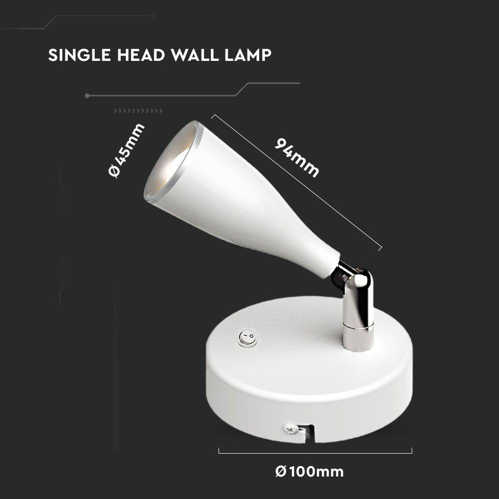 VT-805 4.5W LED WALL LIGHT WITH SWITCH 4000K WHITE