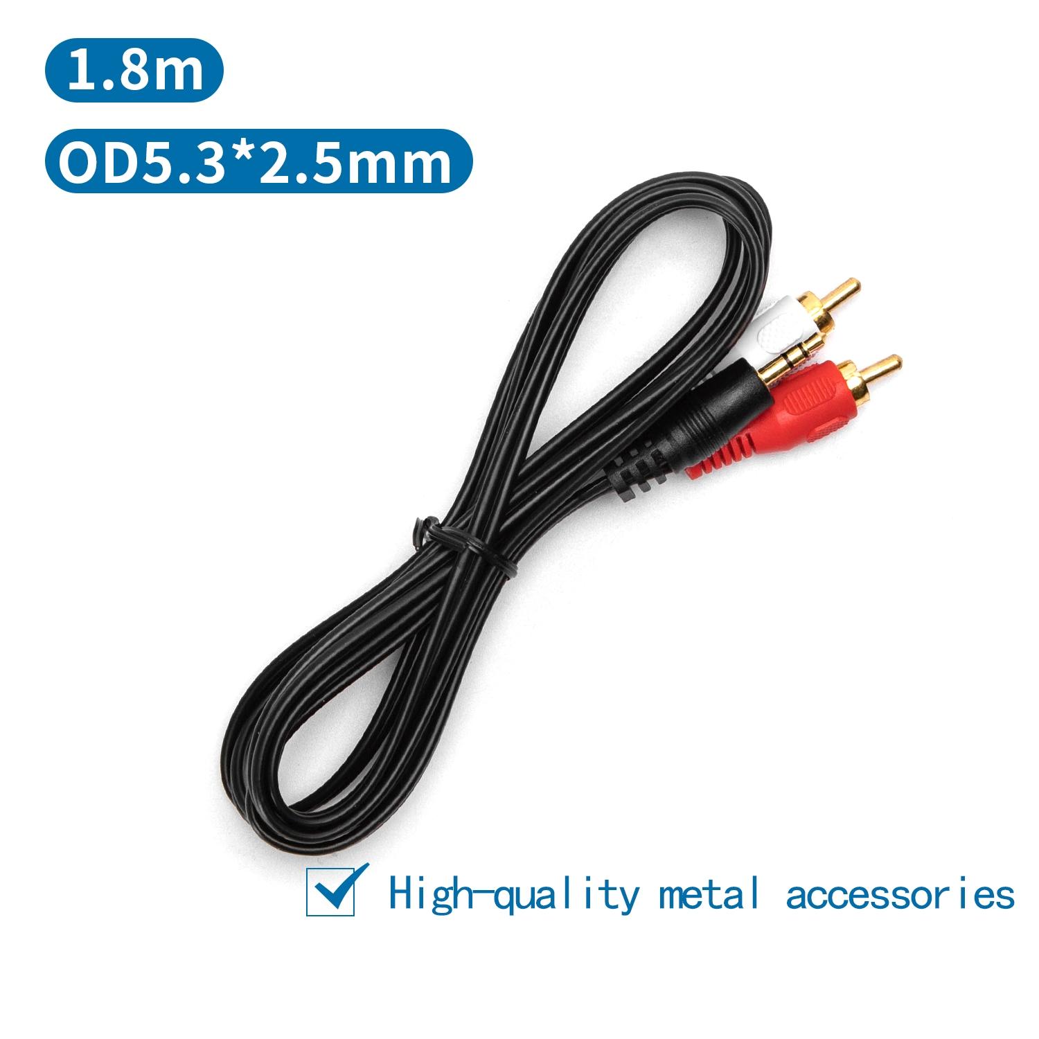 Audio Cable 2x RCA 1.8m Black