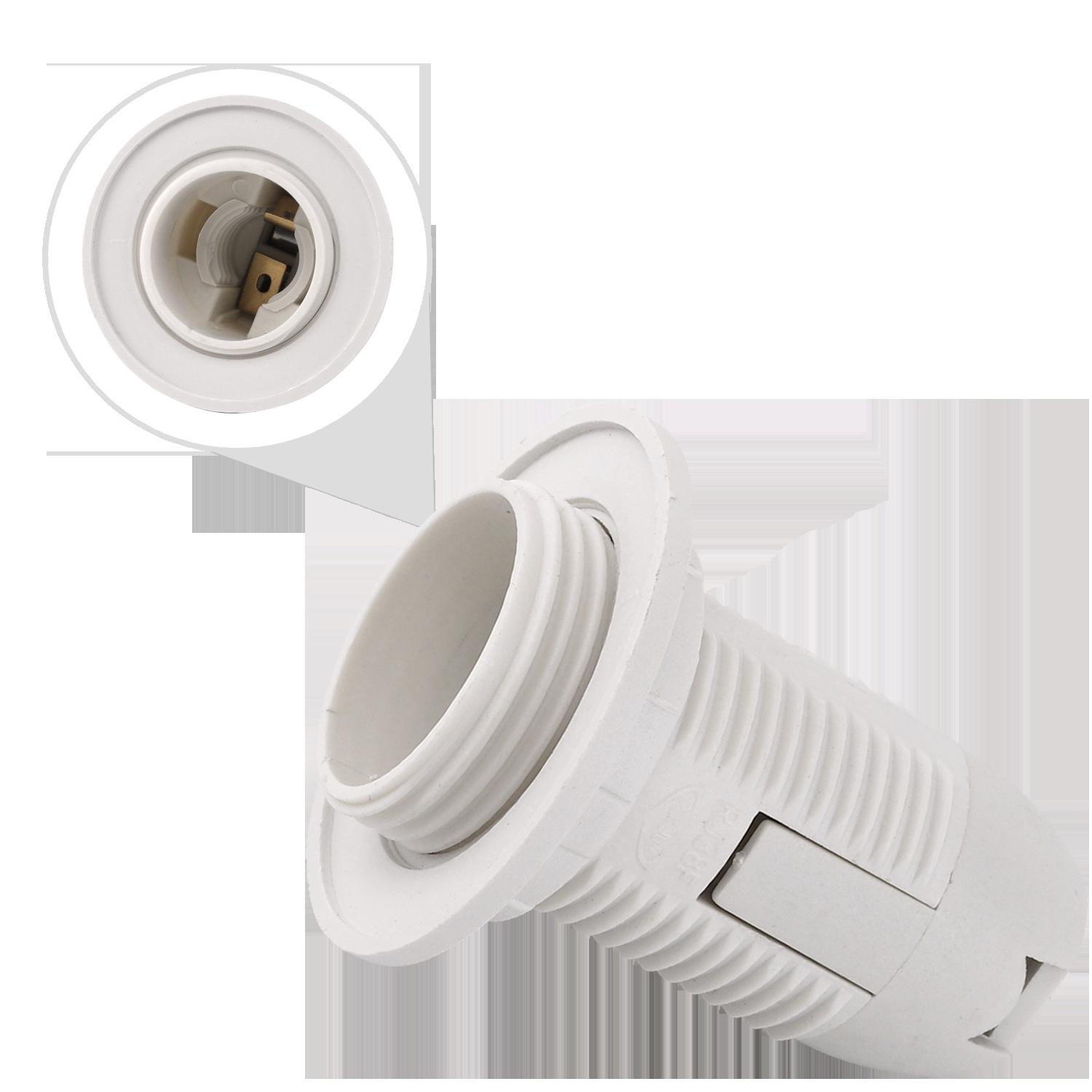 E14 Plastic Spring Terminal Lamp Holder White