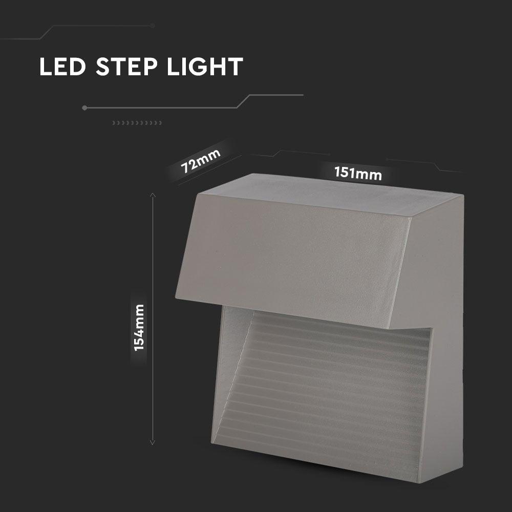 VT-1172 3W LED STEP LIGHT 3000K GREY BODY