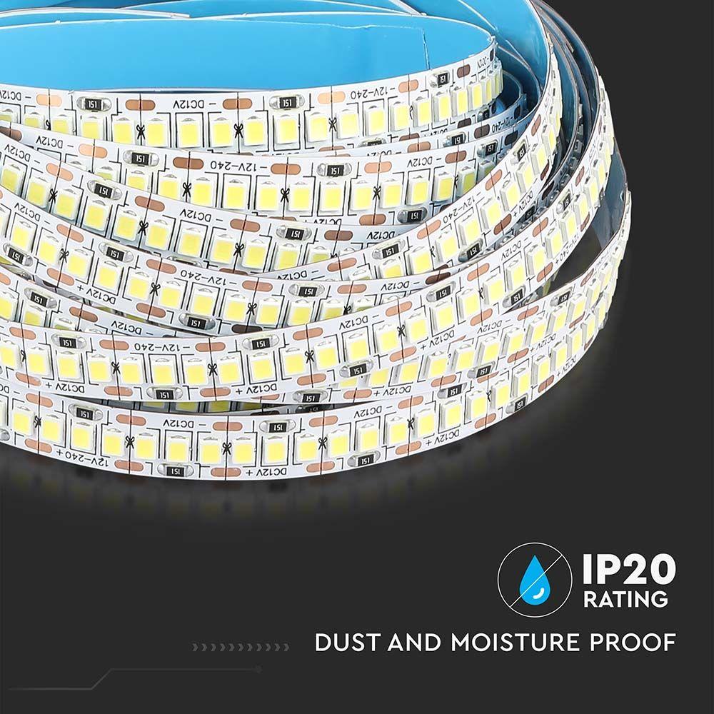 VT-2835 240 20W/M LED STRIP LIGHT 3000K HIGH LUMEN IP20 (5M/ROLL)(PRICE PER M)