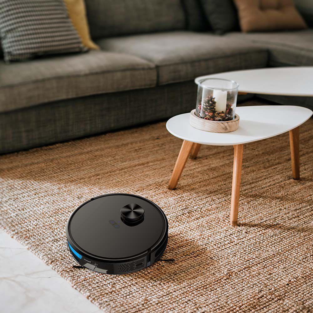 VT-5557 AUTO CHARGING LASER ROBOTIC VACUUM CLEANER COMPATIBLE WITH AMAZON ALEXA&GOOGLE HOME-BLACK