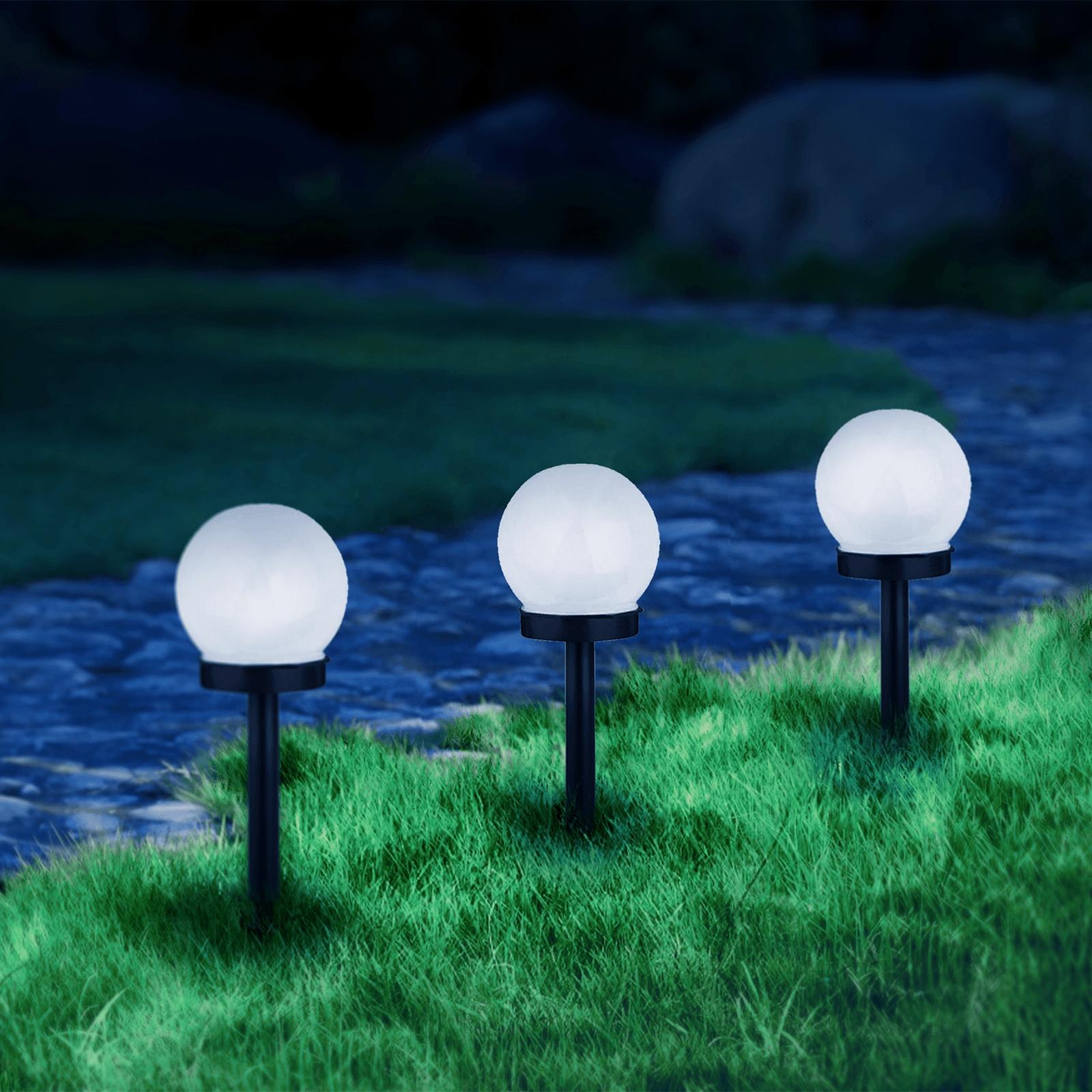 LED Solar Atmosphere Lawn Light Plastic Spherical 6500K