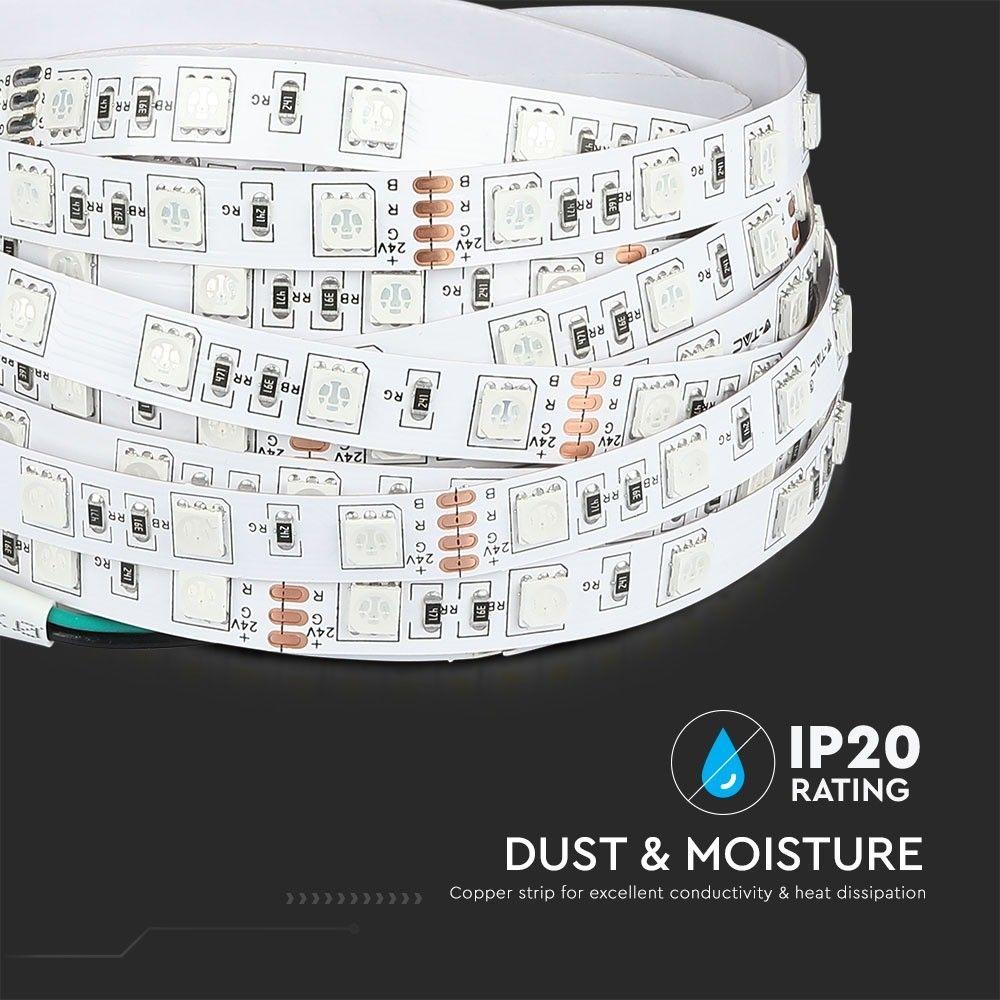 VT-5050-60 9W/M LED STRIP LIGHT 4000K 24V IP20 (5M/ROLL)(PRICE PER M)