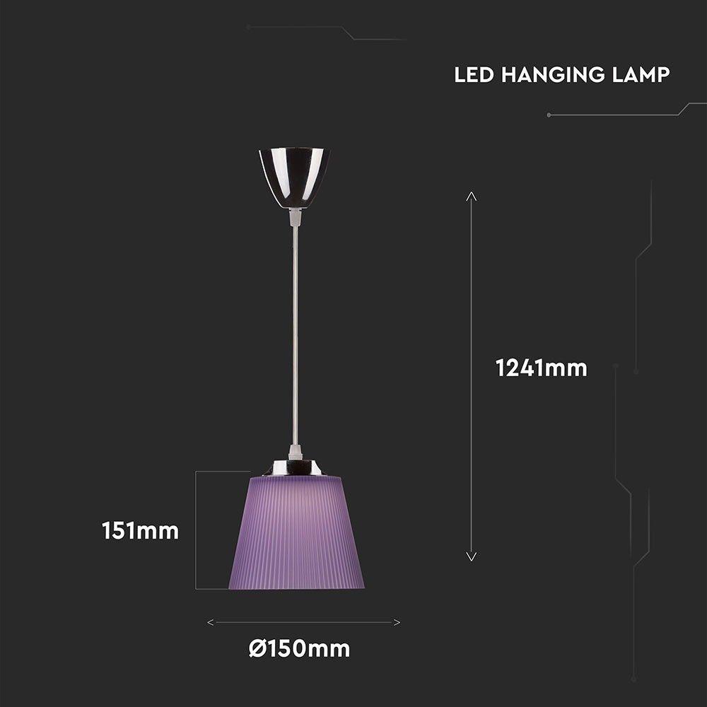 7W Lampa wisząca, Barwa:4000K, Klosz: Purpurowy, Chrom, VTAC, SKU 8504