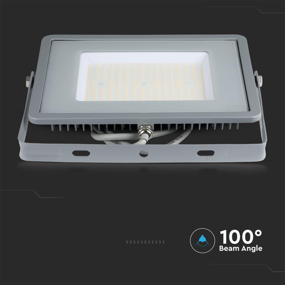 VT-106 100W SMD FLOODLIGHT SAMSUNG CHIP 4000K GREY BODY GREY GLASS